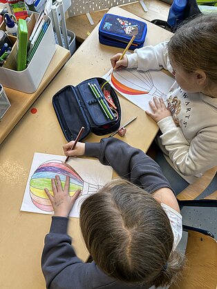 Kinder von oben beim Vorlesetag